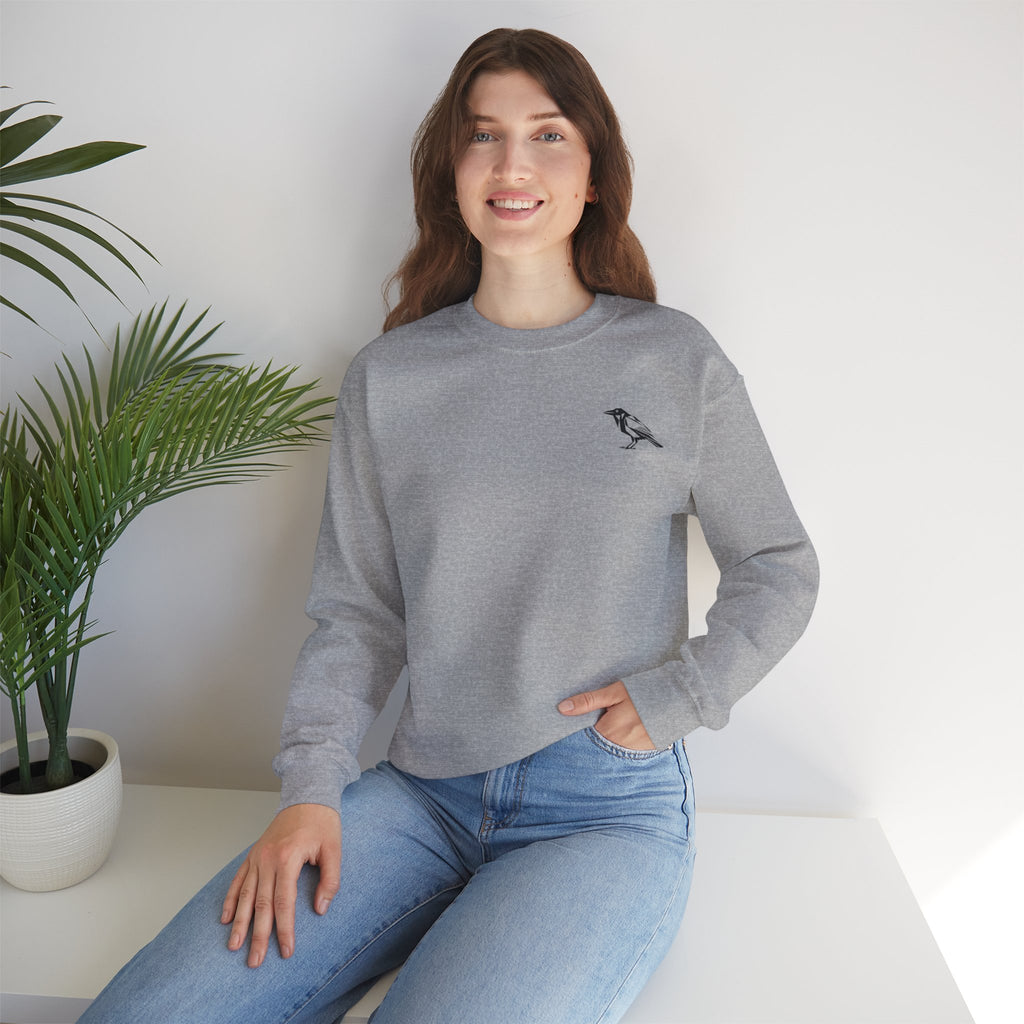Unisex Crewneck Raven, Raven Sweatshirt, Unisex Bird Crewneck